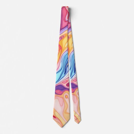 Kleurrijk Abstract wervelvloeistofpatroon Stropdas (Voorkant)