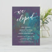 Kleurrijk Abstract Wij Elopement Script Ontvangst Kaart (Staand voorkant)