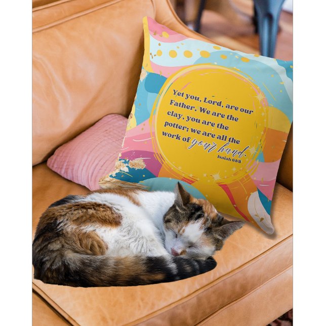 Kleurrijk Abstract Wij zijn de klei Christelijk Fa Kussen (Creator heeft geüpload)