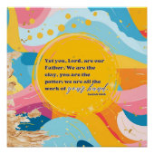 Kleurrijk Abstract Wij zijn de klei Christelijk Fa Perfect Poster (Voorkant)