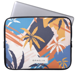 Kleurrijk Abstract zomerkalmpalmpatroon Laptop Sleeve