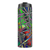 Kleurrijk Abstract zwart Thermosbeker (Voorkant)