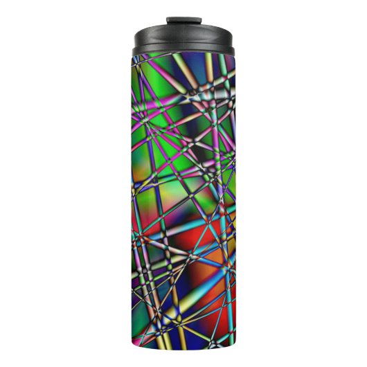 Kleurrijk Abstract zwart Thermosbeker (Voorkant)