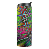 Kleurrijk Abstract zwart Thermosbeker (Gedraaid links)