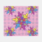Kleurrijk Abstracte Kaleidoscoop Bloem Patroon Fleece Deken (Voorkant (Horizontaal))