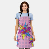 Kleurrijk Abstracte Kaleidoscoop Bloem Patroon Schort (Gedragen)