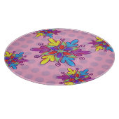 Kleurrijk Abstracte Kaleidoscoop Bloem Patroon Snijplank (Hoek)