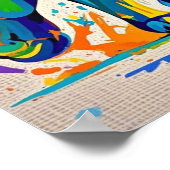 Kleurrijk abstracte leeuw dier kunst ontwerp poster (Hoek)