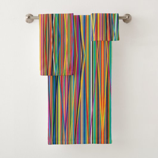 Kleurrijk abstracte strepen bad handdoek (Insitu)