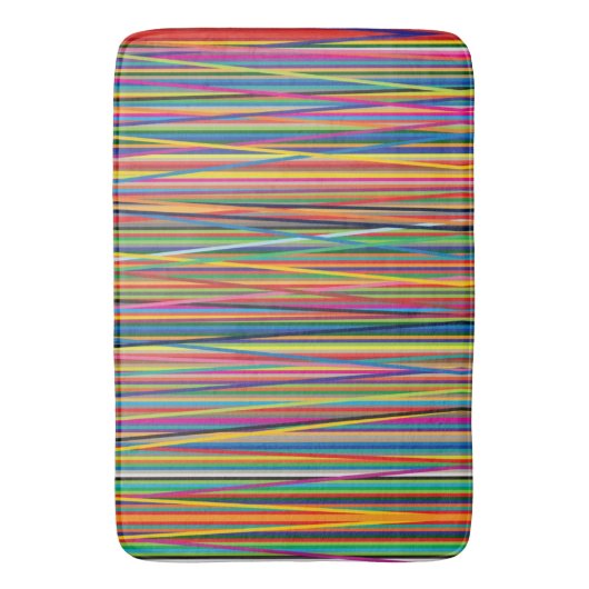 Kleurrijk abstracte strepen badmat (Voorkant Verticaal)