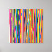 Kleurrijk abstracte strepen canvas afdruk (Voorkant)