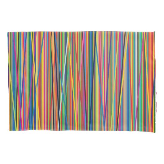 Kleurrijk abstracte strepen kussensloop (Voorkant-Links)