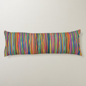 Kleurrijk abstracte strepen lichaamskussen (Achterkant)