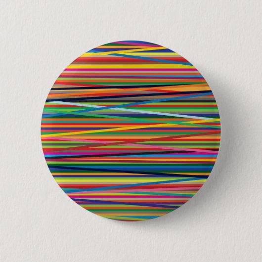 Kleurrijk abstracte strepen ronde button 5,7 cm (Voorkant)
