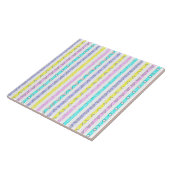 Kleurrijk abstracte strepen tegeltje (Zijkant)