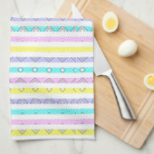 Kleurrijk abstracte strepen theedoek (Quarter Fold)