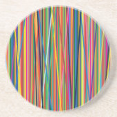 Kleurrijk abstracte strepen zandsteen onderzetter (Voorkant)