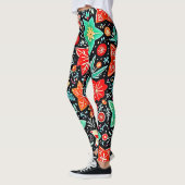 Kleurrijk Abstracte Vakantiedesign Leggings (Links)