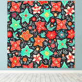 Kleurrijk Abstracte Vakantieontwerp Canvas Afdruk (Insitu (Houten vloer))