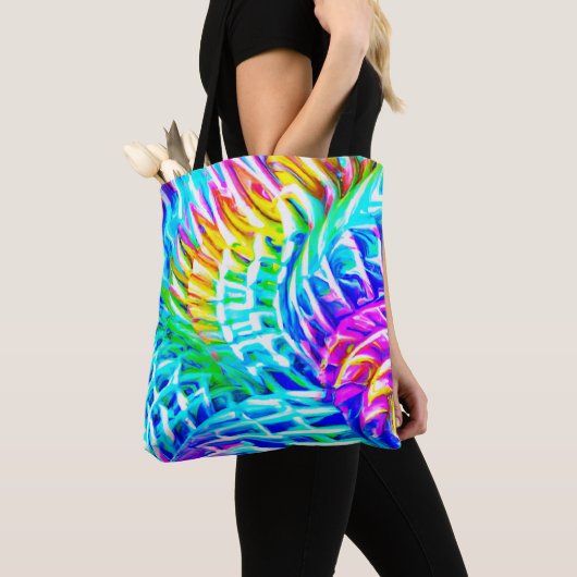 Kleurrijk abstractiepatroon tote bag (Dichtbij)