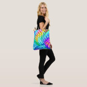 Kleurrijk abstractiepatroon tote bag (Op model)