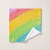 Kleurrijk acrylische Waterverf regenboogpatroon | Bad Handdoek (Wasdoekje)
