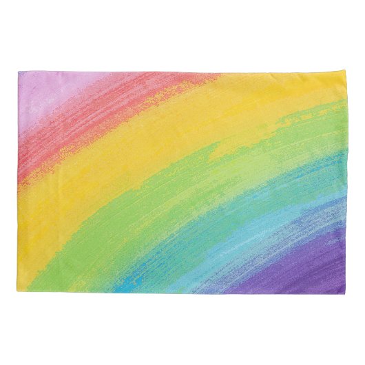 Kleurrijk acrylische Waterverf regenboogpatroon | Kussensloop (Achterkant-Links)