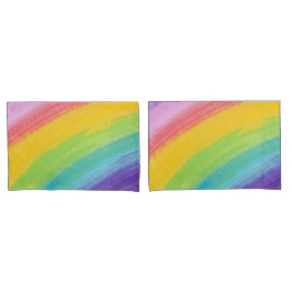 Kleurrijk acrylische Waterverf regenboogpatroon | Kussensloop