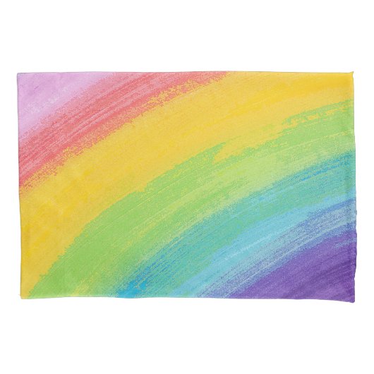 Kleurrijk acrylische Waterverf regenboogpatroon | Kussensloop (Voorkant-Links)