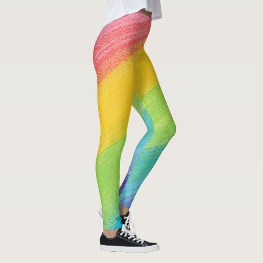 Kleurrijk acrylische Waterverf regenboogpatroon | Leggings (Rechts)