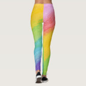 Kleurrijk acrylische Waterverf regenboogpatroon | Leggings (Achterkant)