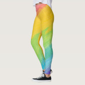 Kleurrijk acrylische Waterverf regenboogpatroon | Leggings (Links)