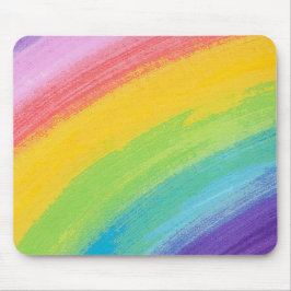 Kleurrijk acrylische Waterverf regenboogpatroon | Muismat
