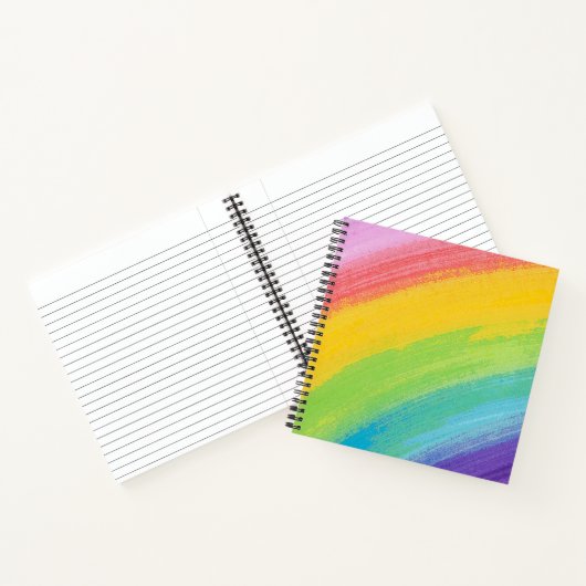 Kleurrijk acrylische Waterverf regenboogpatroon | Notitieboek (Binnen)