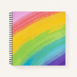Kleurrijk acrylische Waterverf regenboogpatroon | Notitieboek