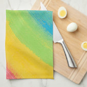Kleurrijk acrylische Waterverf regenboogpatroon | Theedoek (Quarter Fold)