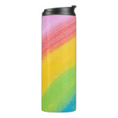 Kleurrijk acrylische Waterverf regenboogpatroon | Thermosbeker (Gedraaid links)