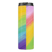 Kleurrijk acrylische Waterverf regenboogpatroon | Thermosbeker (Achterkant)