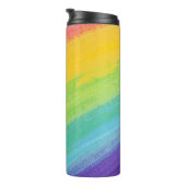 Kleurrijk acrylische Waterverf regenboogpatroon | Thermosbeker (Geroteerd rechts)