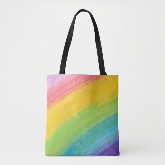 Kleurrijk acrylische Waterverf regenboogpatroon | Tote Bag (Voorkant)