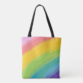 Kleurrijk acrylische Waterverf regenboogpatroon | Tote Bag (Achterkant)