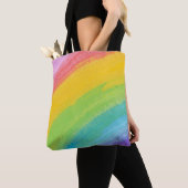 Kleurrijk acrylische Waterverf regenboogpatroon | Tote Bag (Dichtbij)