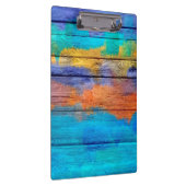 Kleurrijk acrylverf op hout #4 klembord (Rechts)