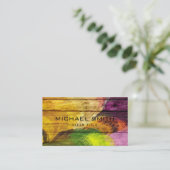 Kleurrijk acrylverf op hout #4 visitekaartje (Staand voorkant)