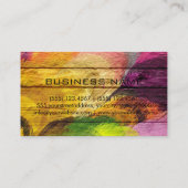 Kleurrijk acrylverf op hout #4 visitekaartje (Achterkant)