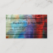 Kleurrijk acrylverf op hout visitekaartje (Achterkant)