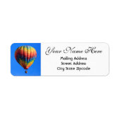 Kleurrijk adres van hot-luchtballon etiket (Voorkant)