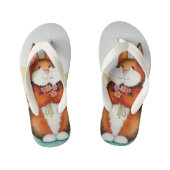 kleurrijk afbeelding van schattig bruin konijnenko kinder teenslippers (Voetbed)