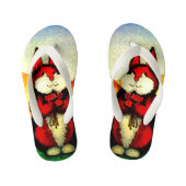 kleurrijk afbeelding van schattig bruin konijnenko kinder teenslippers (Voetbed)