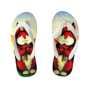 kleurrijk afbeelding van schattig bruin konijnenko kinder teenslippers